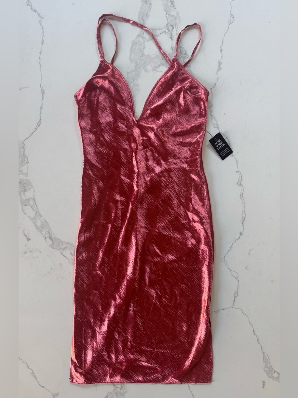 Express Satin Strappy Dress - rosé hue -NWT - size 8